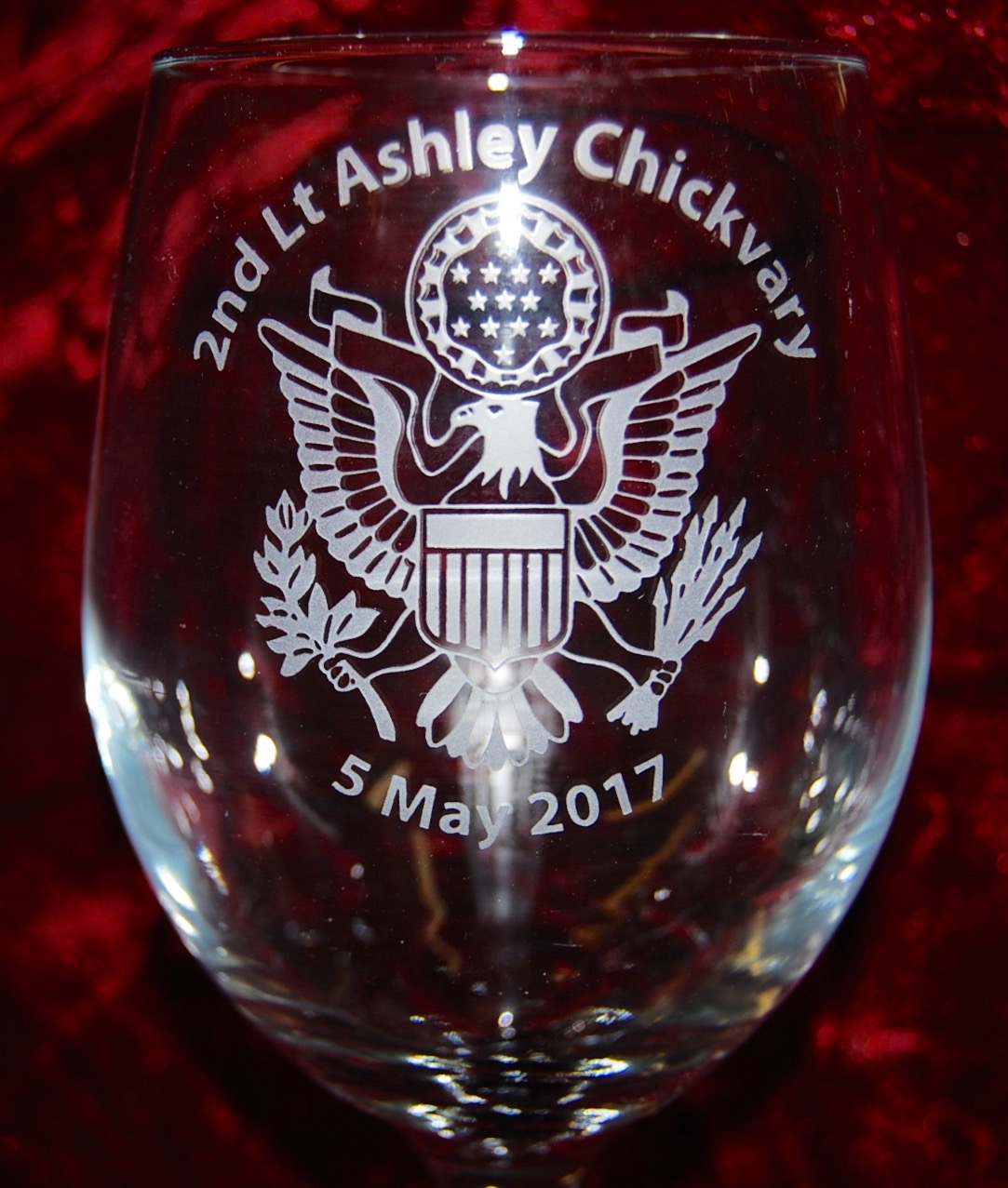 Personalized Engraved Army logo Wine glasses