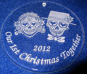 Personalized Engraved Sugar Skull Bride and Groom christmas ornament Personalized Engraved Sugar Skull Bride and Groom christmas ornament